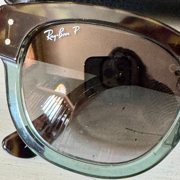 Ray-Ban Mega Hawkeye RB0298 tortoise & green w/ grey lens unisex sunglasses, EUC - Picture 9 of 11